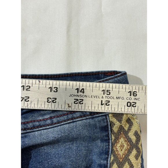 Desigual Jeans Embroidered Stripe Womens 34  Accent Boho 36D2674 Zipper Pocket - Picture 7 of 10